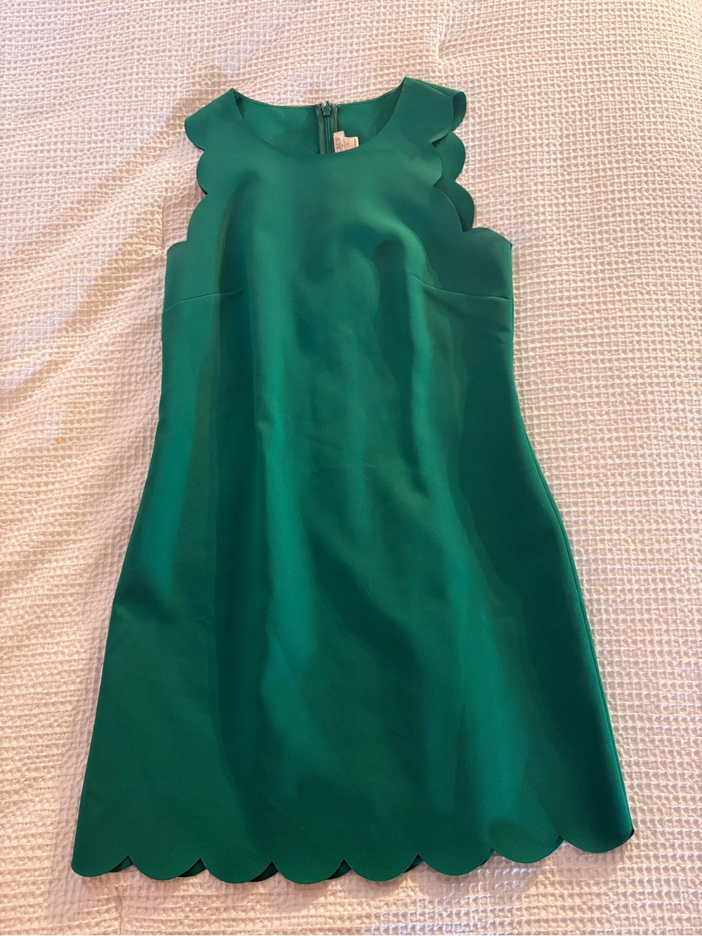 J. Crew Emerald Scallop-Edge Sleeveless Mini Dress